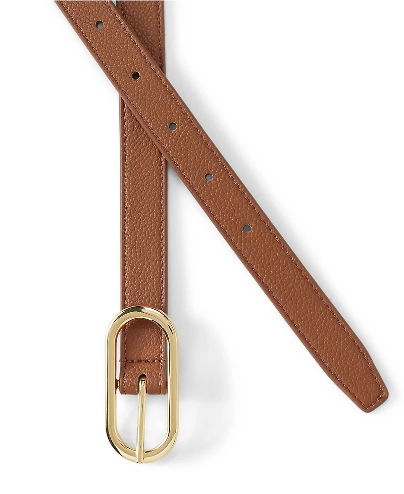 Lands' End Women's Faux Leather Skinny Reversible Belt