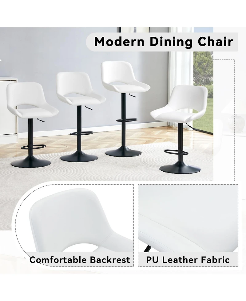 Rainsken Swivel Bar Stools Set of 2, with Linen Fabric Cushion, Metal Leg Kitchen Island Chairs, Holds Up to 250 lbs, for Restaurant, Dining Room