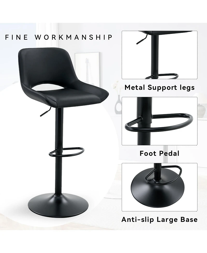 Rainsken Swivel Bar Stools Set of 2, with Linen Fabric Cushion, Metal Leg Kitchen Island Chairs, Holds Up to 250 lbs, for Restaurant, Dining Room