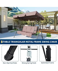 GarveeLife Outdoor Porch Swing with Adjustable Canopy