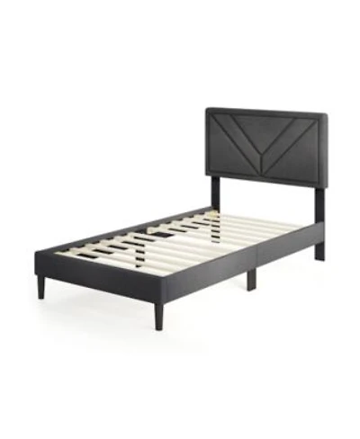 Slickblue Platform Bed Frame with Upholstered Tufted Headboard Slats