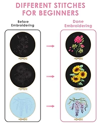 Gnuadz Ribbon Embroidery Kit Adults Beginners Flowers Hand Craft
