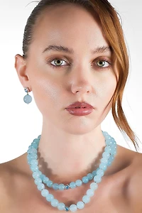Classicharms Isla Aquamarine Bead Drop Earrings