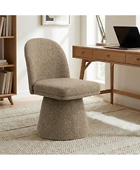 Maison Boucle Swivel Home Office Chair, Upholstered Fabric Desk Armless, 1 Pc