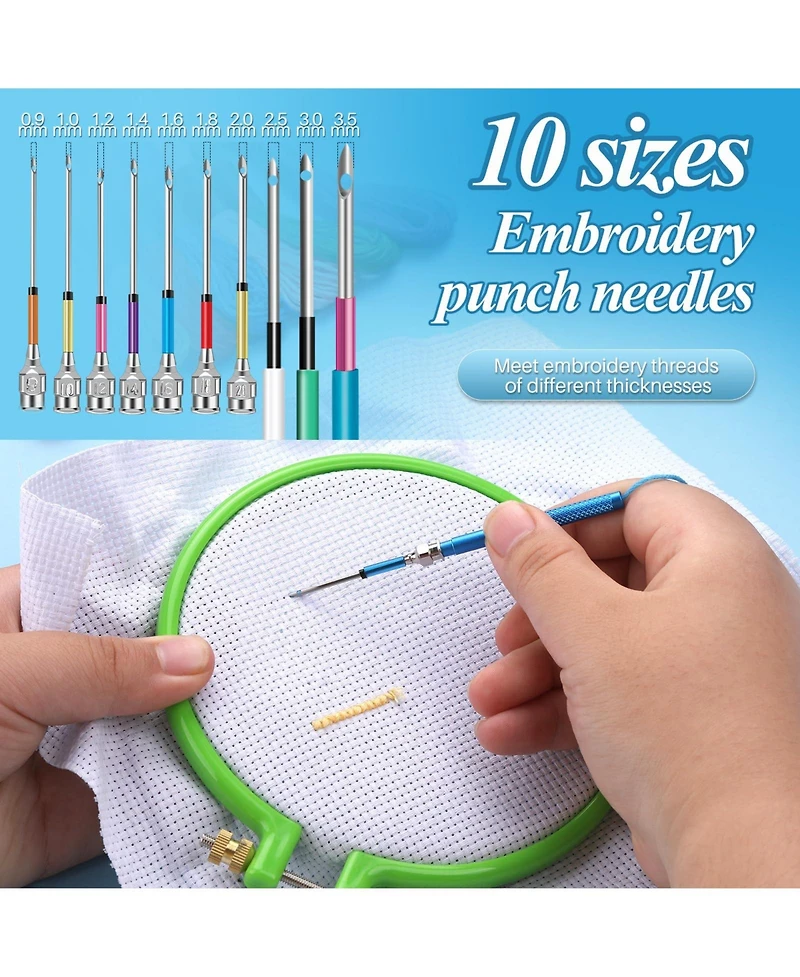 Gnuadz 156 Punch Needle Embroidery Kit Beginner Floss 100 Colors