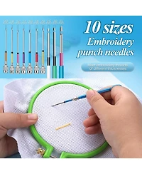 Gnuadz 156 Punch Needle Embroidery Kit Beginner Floss 100 Colors
