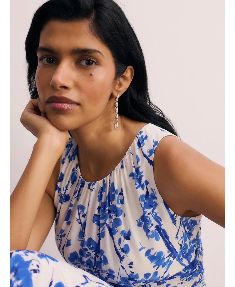 The Fold Women's Oria Floral Print Silk Maxi Dress