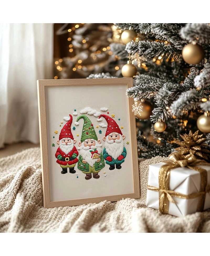 Gnuadz 3 Sets Christmas Embroidery Kit Beginners Santa Tree Pattern Diy Gift