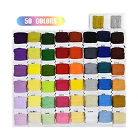 Gnuadz 50 Color Embroidery Floss Cotton Bobbins Bracelets Crafts Kit