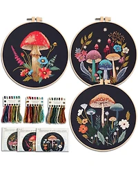 Gnuadz Embroidery Kit Mushroom Patterns Hoops Fabric Threads