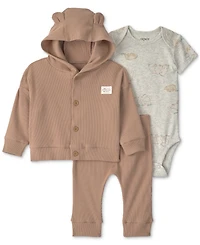 Carter's Baby Boys' Bear Bodysuit, Cardigan and Pants, 3-Piece Set