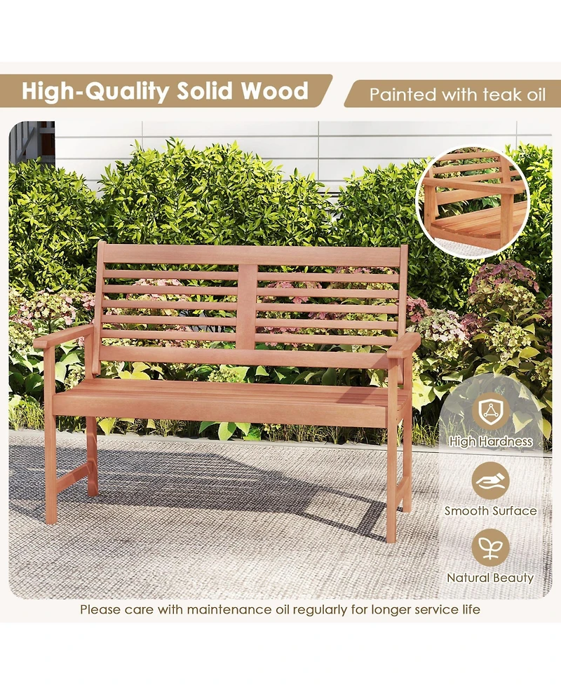 Gouun 26-Inch Solid Wood Garden Park Bench 2-Person