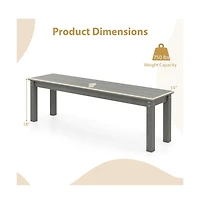 Gouun Steel Frame Garden Bench 55-Inch with Backrest