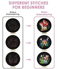 Gnuadz Embroidery Kit Mushroom Beginners Cloth Hoops Threads
