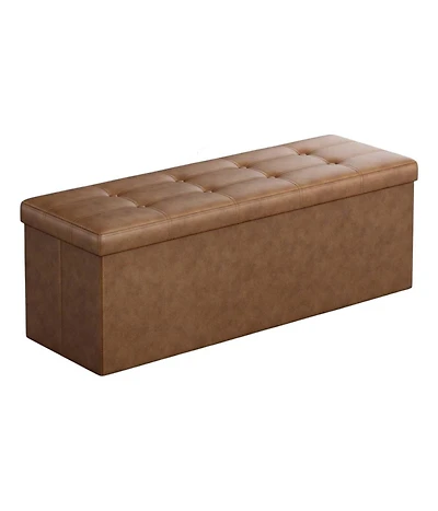Modern 43 Inch Folding Storage Bench Ottoman for Home Use