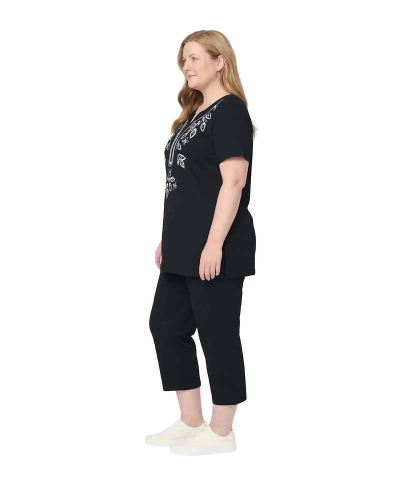 Woman Within Plus Printed Tunic And Capri Set