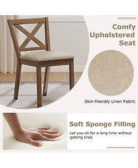 Slickblue Set of 2 Modern Dining Chairs with Upholstered Seat for Kitchen and Dining Room