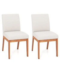 Slickblue Modern Armless Dining Chairs Set of 2 with Upholstered Seat and Wooden Legs