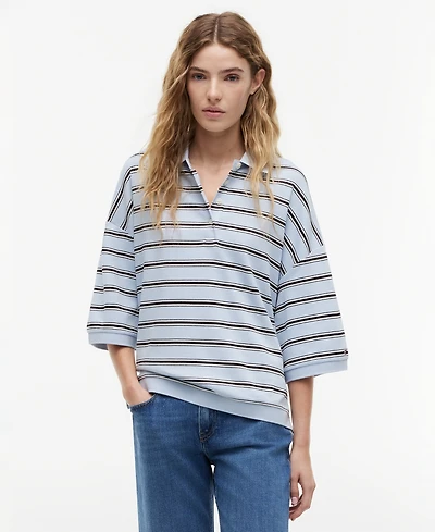 Tommy Hilfiger Women's Multi-Stripe Oversized Polo Shirt