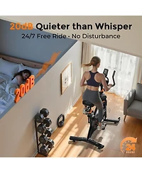 Fed Fitness Light Commercial Exercise Bike, 50LB Flywheel, 100-Level Magnetic Resistance, 400LB Capacity, Bluetooth, 20dB Quiet