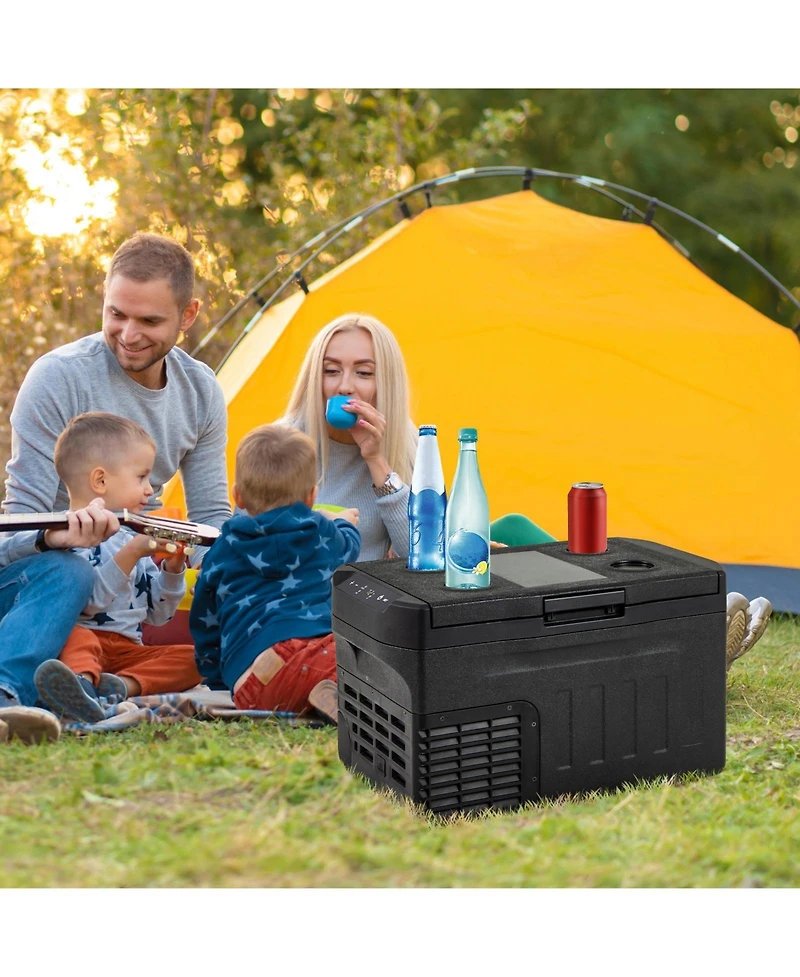 Gouun 12V Portable Car Refrigerator 23 Qt with Touch Panel, Removable Divider and Compressor Cooling