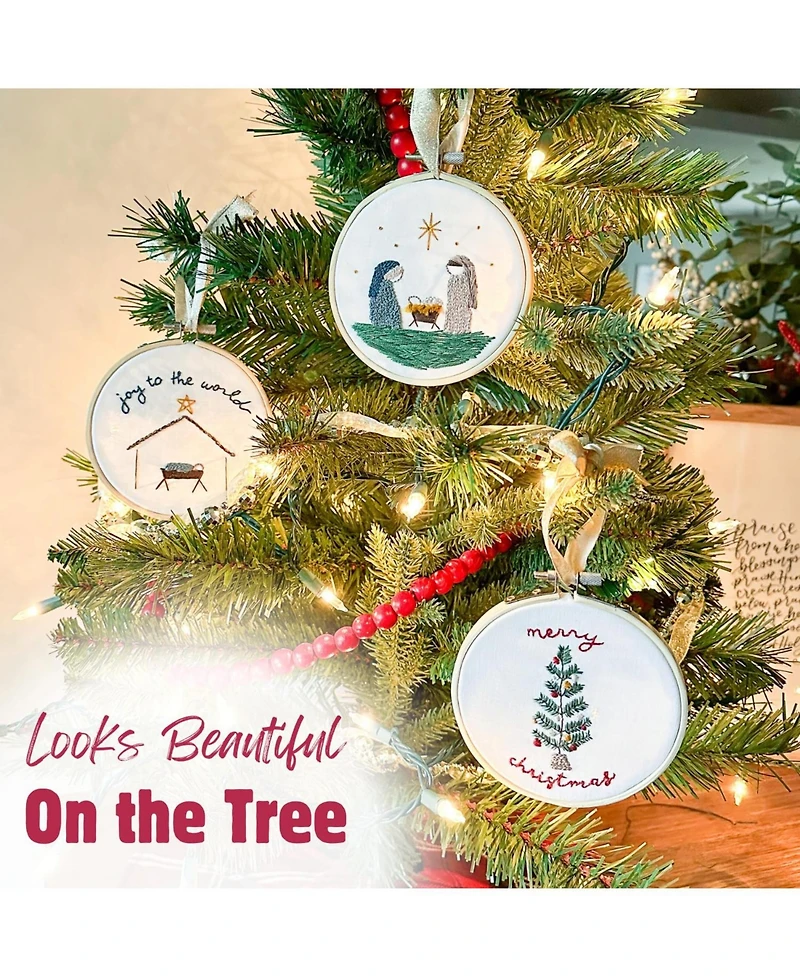 Gnuadz Joy To The World Embroidery Kit Hoop Thread Beginner Adult