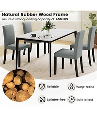 Slickblue Dining Chair Set of 2 Mid Century Style with Solid Rubber Wood Legs