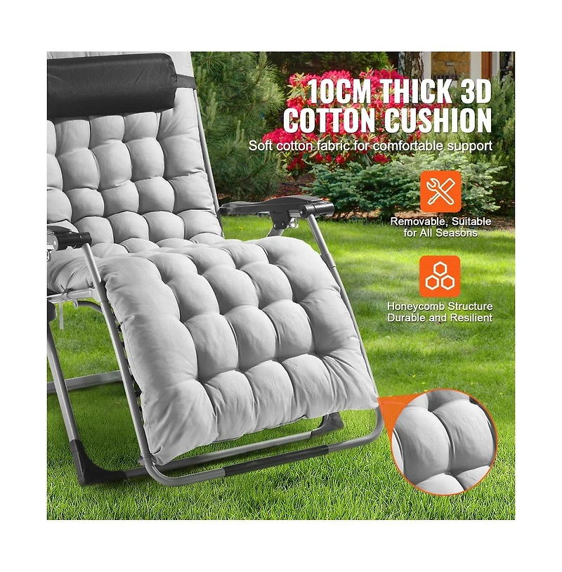 Sugift 33 in Zero Gravity Recliner Lounge Chair with Headrest Footrest and Cup Holder
