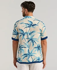 Cubavera Men's Two-Tone Palm Print Shirt