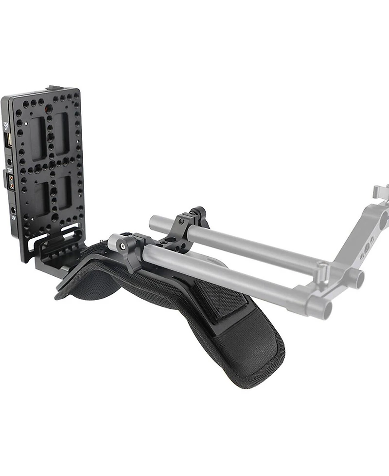 Camvate Shoulder Mount with V-Lock Power Splitter and 15mm Dual-Rod Clamp