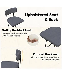 Gymax Bar Stools Set of 2 Modern Upholstered 360degree(s)Swivel Chairs 25'' Counter Height Barstools