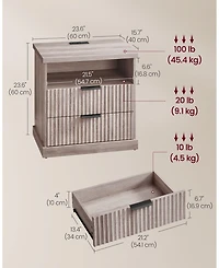 Slickblue Nightstand with Charging Station and Drawer Storage Design