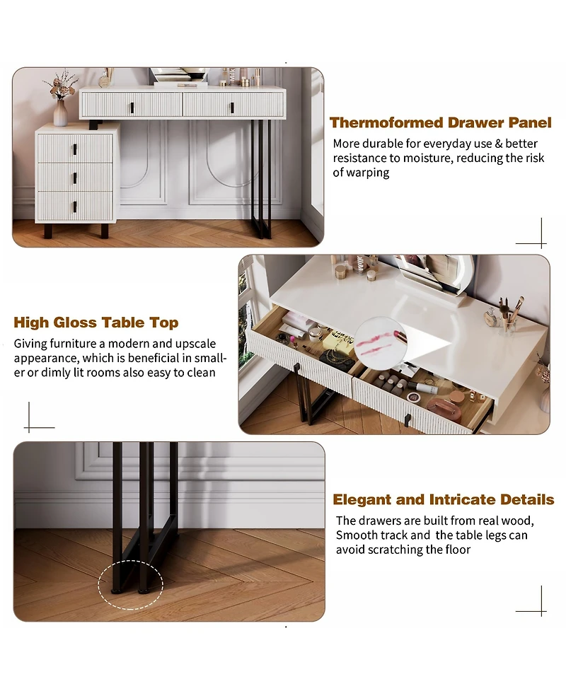 Rainsken Modern Vanity with Cloud Led Mirror