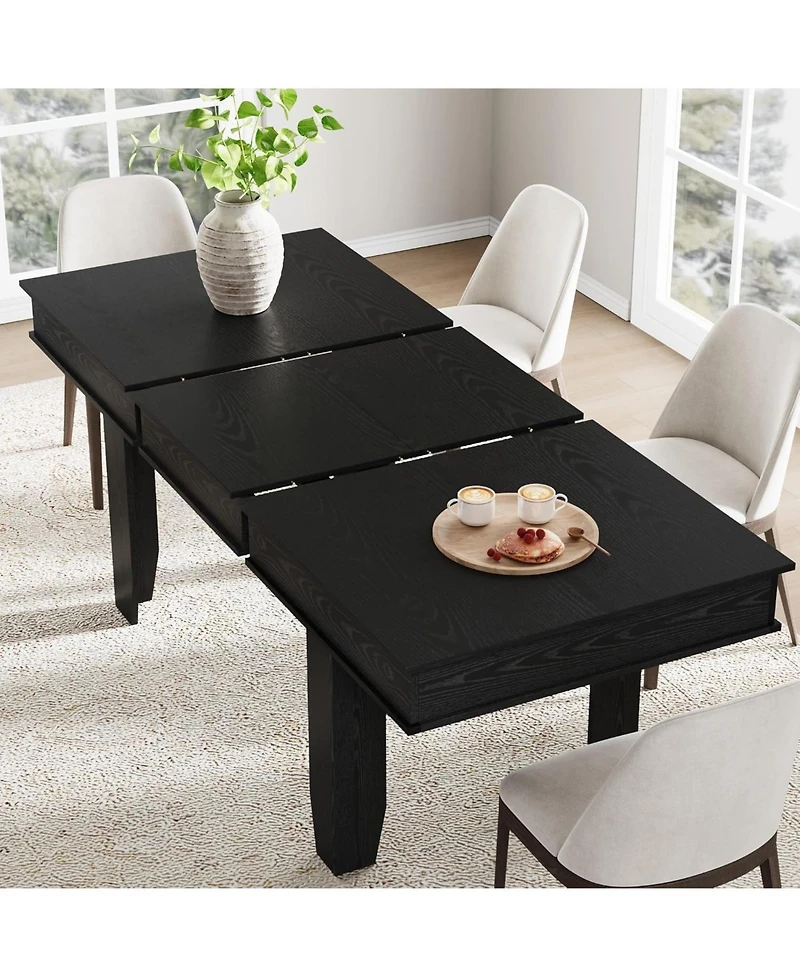 gaomon 63 in-86.6 in Extendable Dining Room Table for 6-10, Farmhouse Kitchen Tables Wooden Sturdy Frame, Large Rectangular Dinner Table