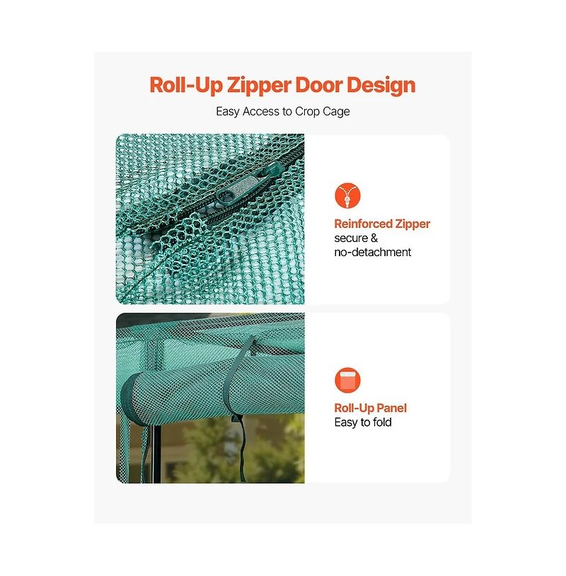 Sugift Crop Cage Plant Protection Tent 7.8x3.9x5.9 ft Steel Frame Garden Netting