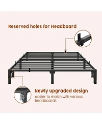homfan 10 Inch Heavy Duty Metal Platform Bed Frame - Reinforced Iron Slats and Legs, 800 lbs Capacity, Noise Free