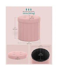 Slickblue Modern Round Storage Ottoman with Removable Top Lid Seat