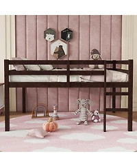Sailvan Rubber Wood Loft Bed with Ladder