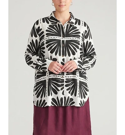 Universal Standard Plus Dawn Linen Hi Low Tunic