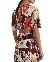 Reiss Women's Floral-Print Cut-Out Midi Dress