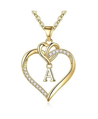Gnuadz Heart Initial Necklace Women Gift Mother's Day