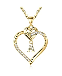 Gnuadz Heart Initial Necklace Women Gift Mother's Day