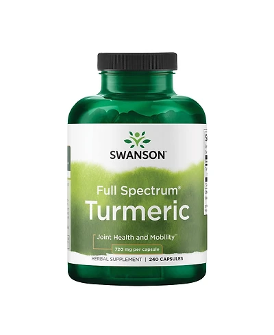 Swanson Turmeric Antioxidant Supplement, Joint, Heart, Liver, Mood and Memory Support, Curcuma Longa 720 Miligram, 240 Capsules, 120 Servings