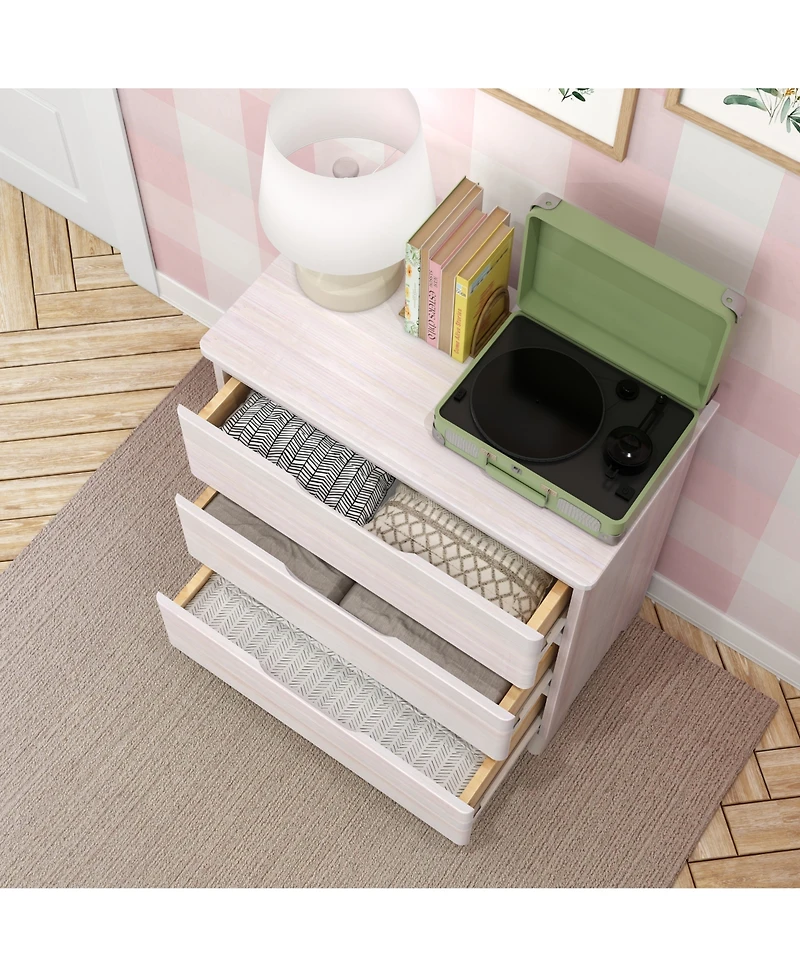 Max & Lily Solid Wood Modern Farmhouse 3 Drawer Dresser.