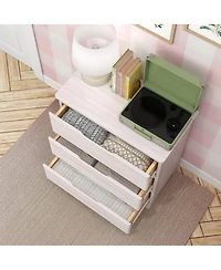 Max & Lily Solid Wood Modern Farmhouse 3 Drawer Dresser.