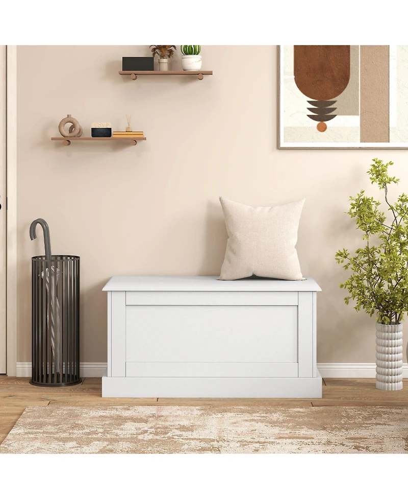 Gouun Large Storage Chest with Safety Metal Hinge and Flat Top Surface