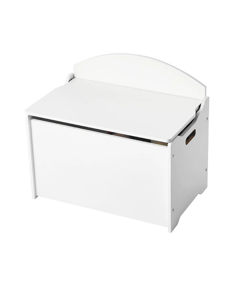 Sugift Kids Storage Bench, Wooden Toy Box with Backrest, Safety Hinge