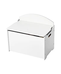 Sugift Kids Storage Bench, Wooden Toy Box with Backrest, Safety Hinge