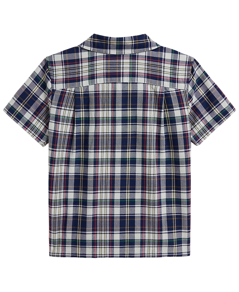 Polo Ralph Lauren Boys' 2T-7 Plaid Cotton Oxford Camp Shirt