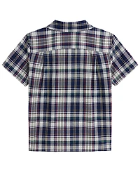 Polo Ralph Lauren Boys' 2T-7 Plaid Cotton Oxford Camp Shirt